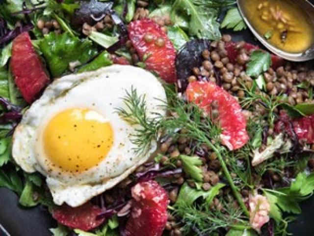 Recette diététique : Salade D'Hiver de Lentilles et Suprêmes d'Orange Sanguine 